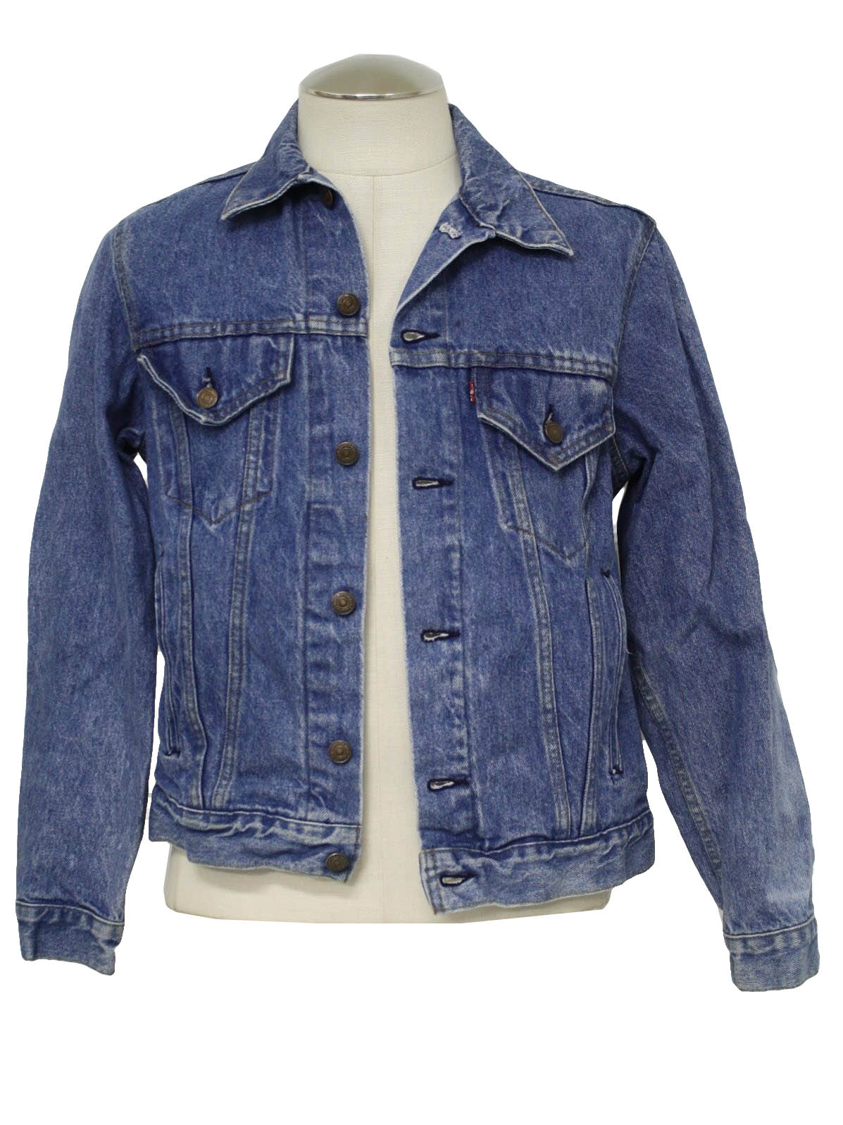 Vintage Levis Eighties Jacket: 80s -Levis- Mens faded blue cotton denim ...
