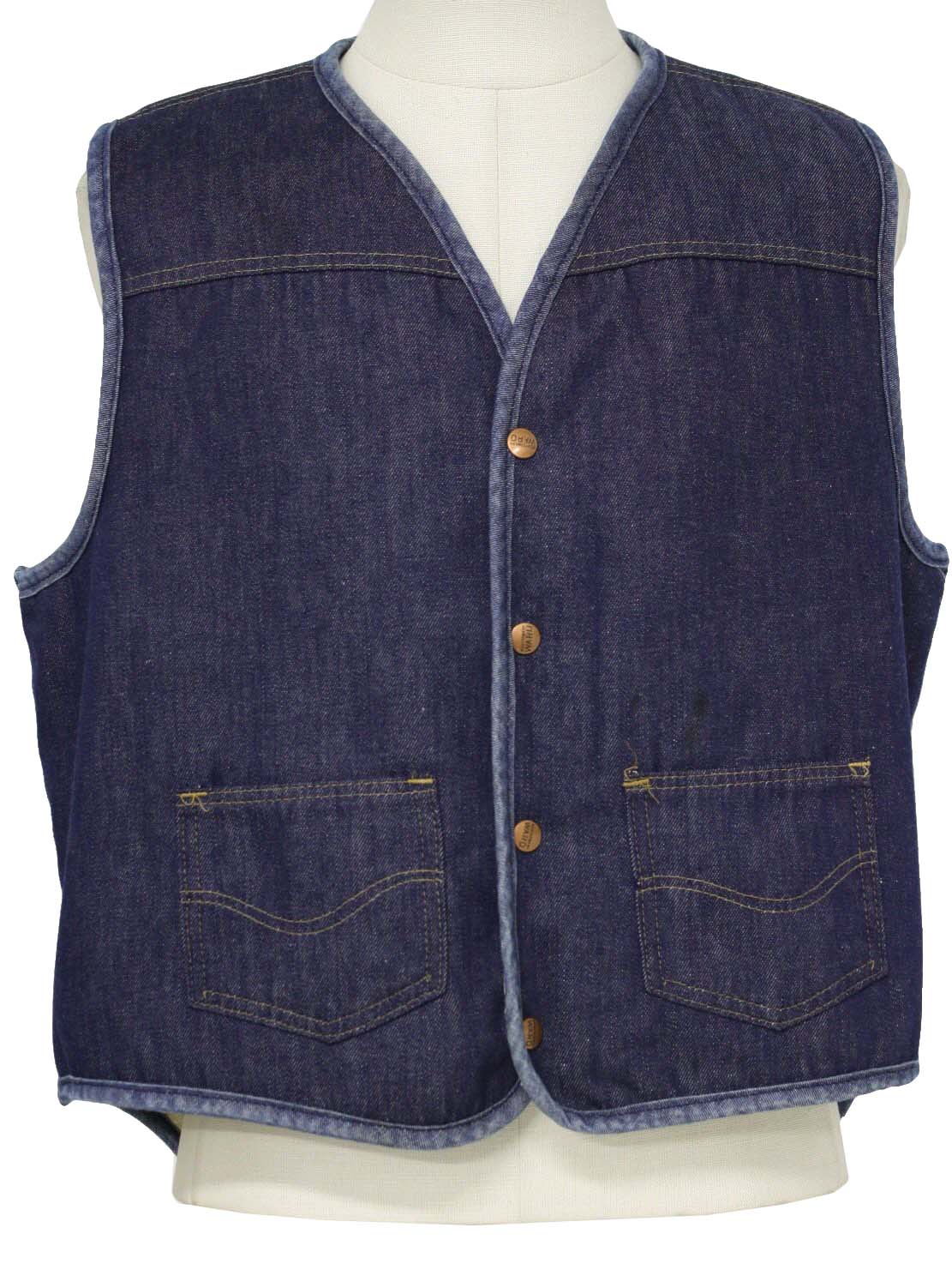 Montgomery Ward 80's Vintage Vest: 80s -Montgomery Ward- Mens dark blue ...