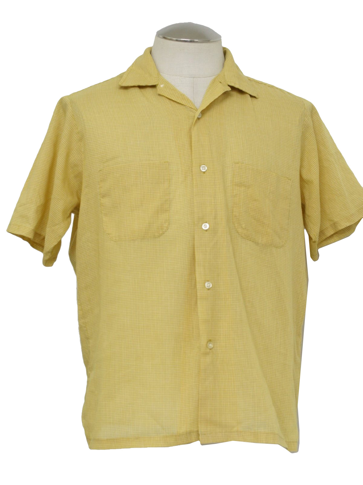 Vintage Fabric Label 60's Shirt: 60s -Fabric Label- Mens mustard yellow ...