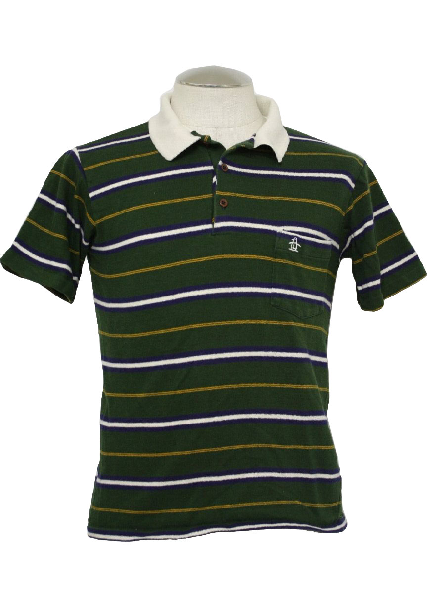 80s Retro Shirt: 80s -Munsingwear- Mens green, white, blue and yellow ...