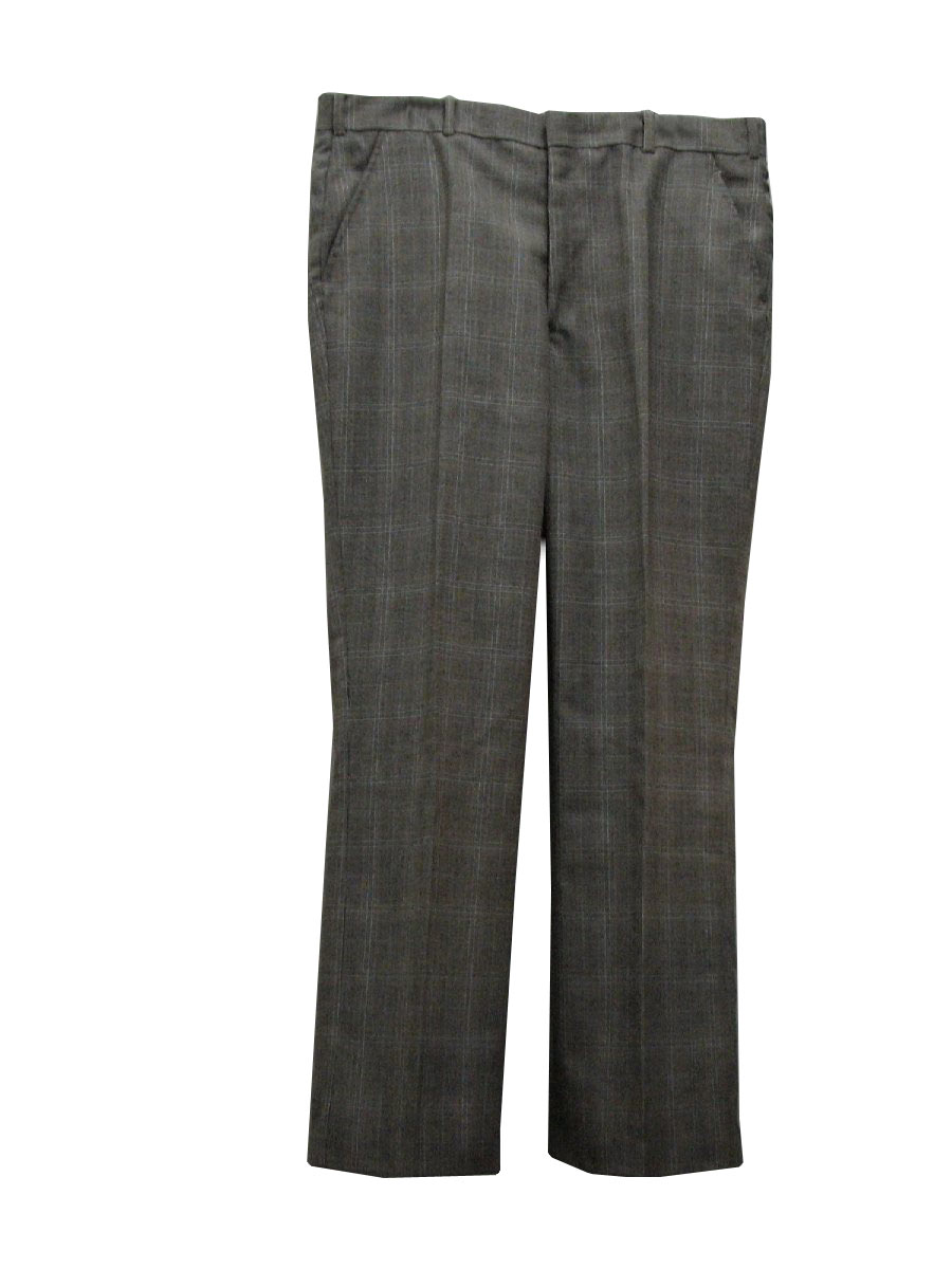 Vintage 70's Pants: 70s -No Label- Mens dark brown, white, and brown ...
