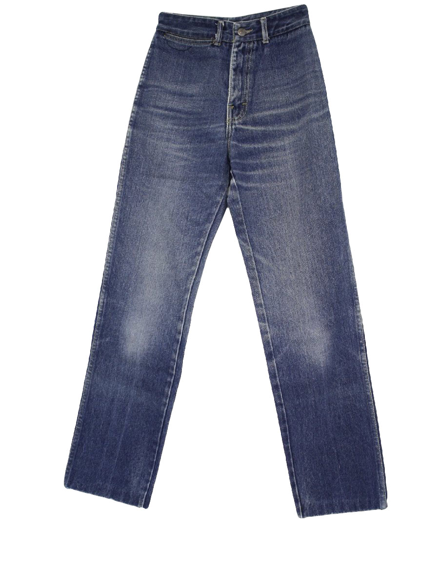 1980's Retro Pants: 80s -Sassoon- Womens blue cotton denim three pocket ...