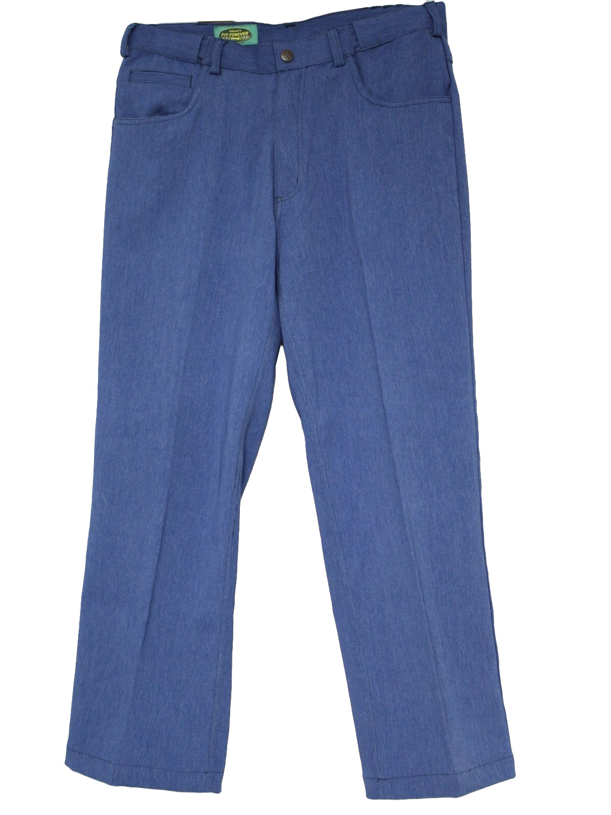 70s Vintage Haband Pants: 70s -Haband- Mens bright blue polyester twill ...