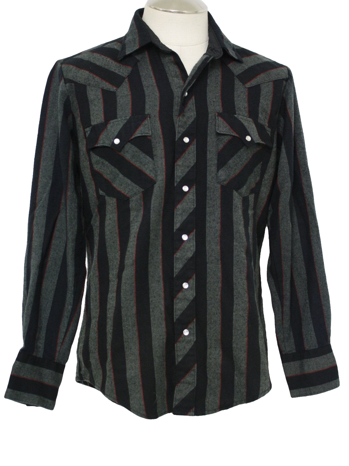 1990's Western Shirt (ATP): 90s -ATP- Mens black, grey and red ...