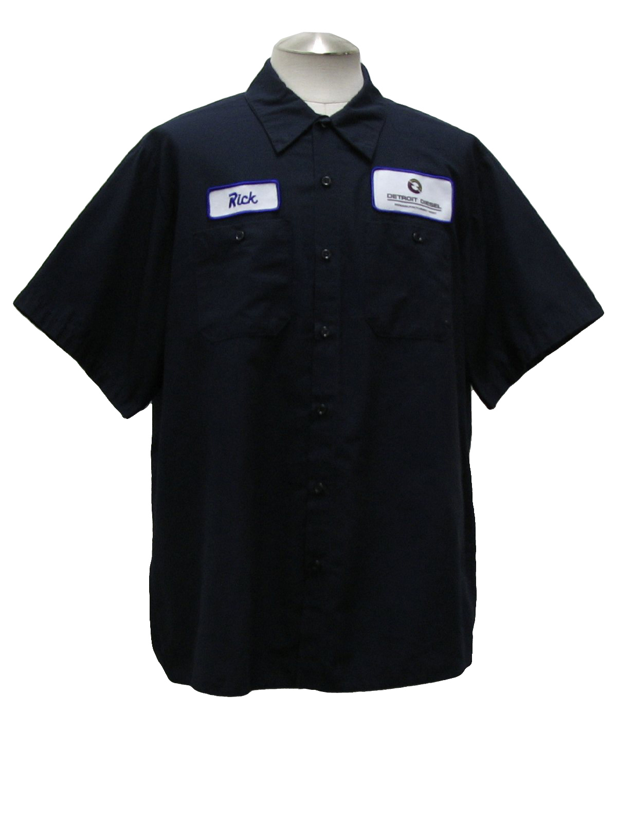 Vintage Team Wear 1990s Shirt: 90s -Team Wear- Mens navy blue short ...