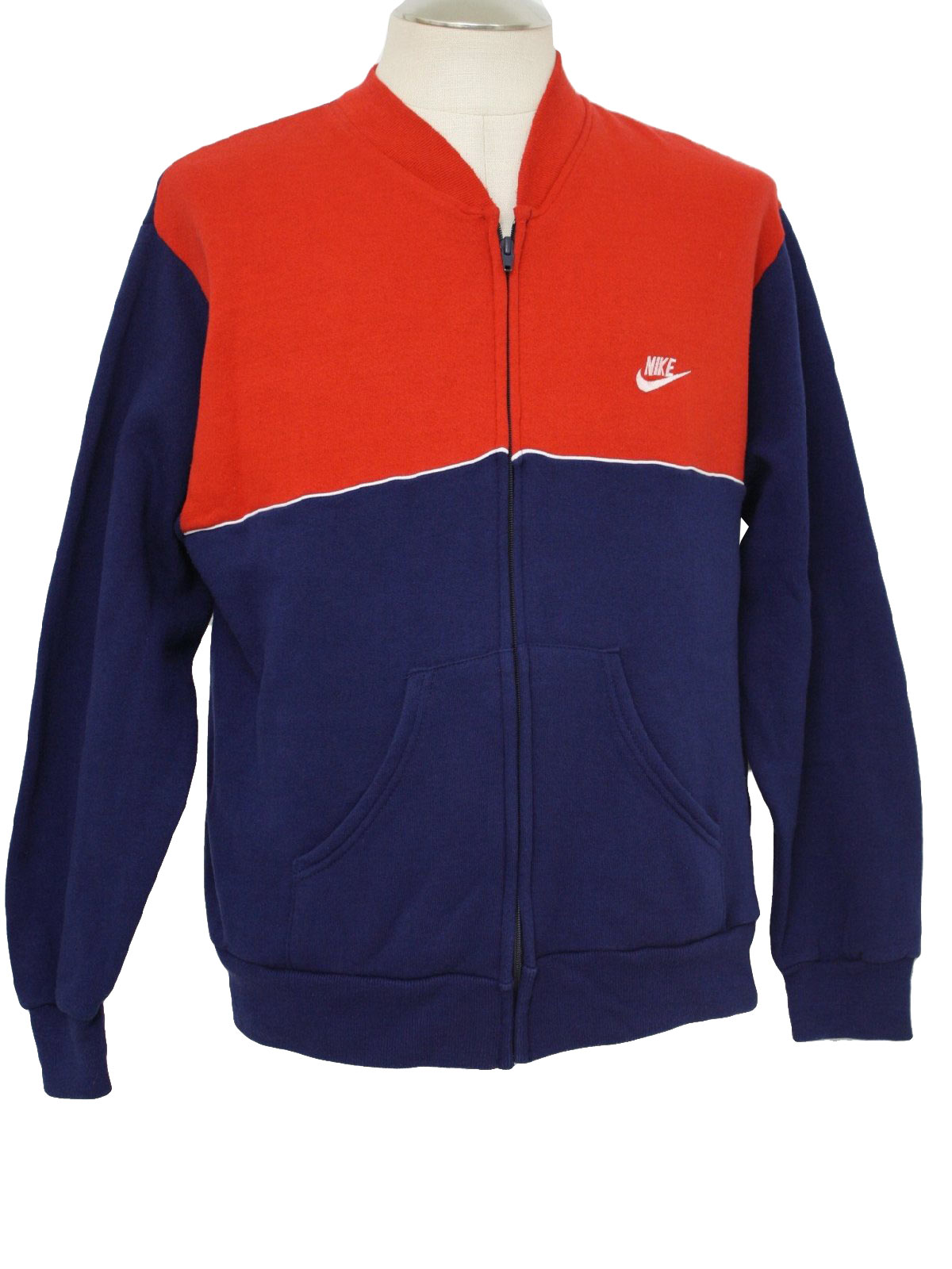1980s Nike Jacket: 80s -Nike- Mens red, blue and white zipping track ...