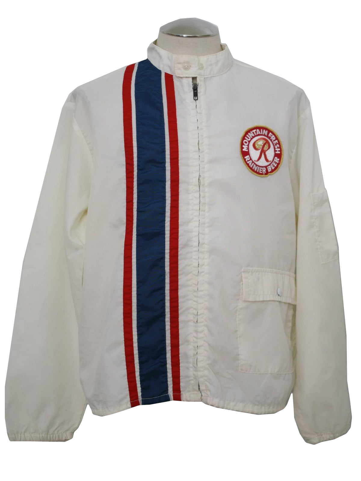 no label Seventies Vintage Jacket: 70s -no label- Mens white, red and ...