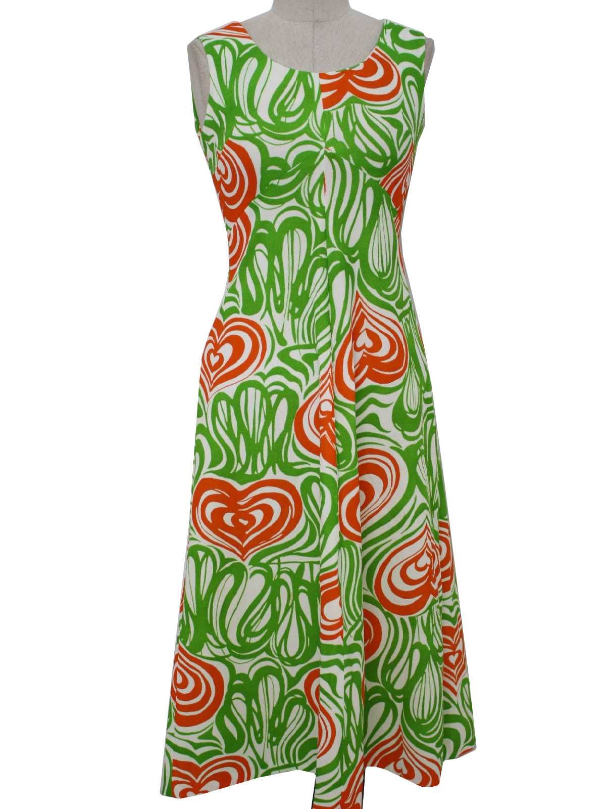 70's Kay Windsor Dress: 70s -Kay Windsor- Womens green, orange and ...