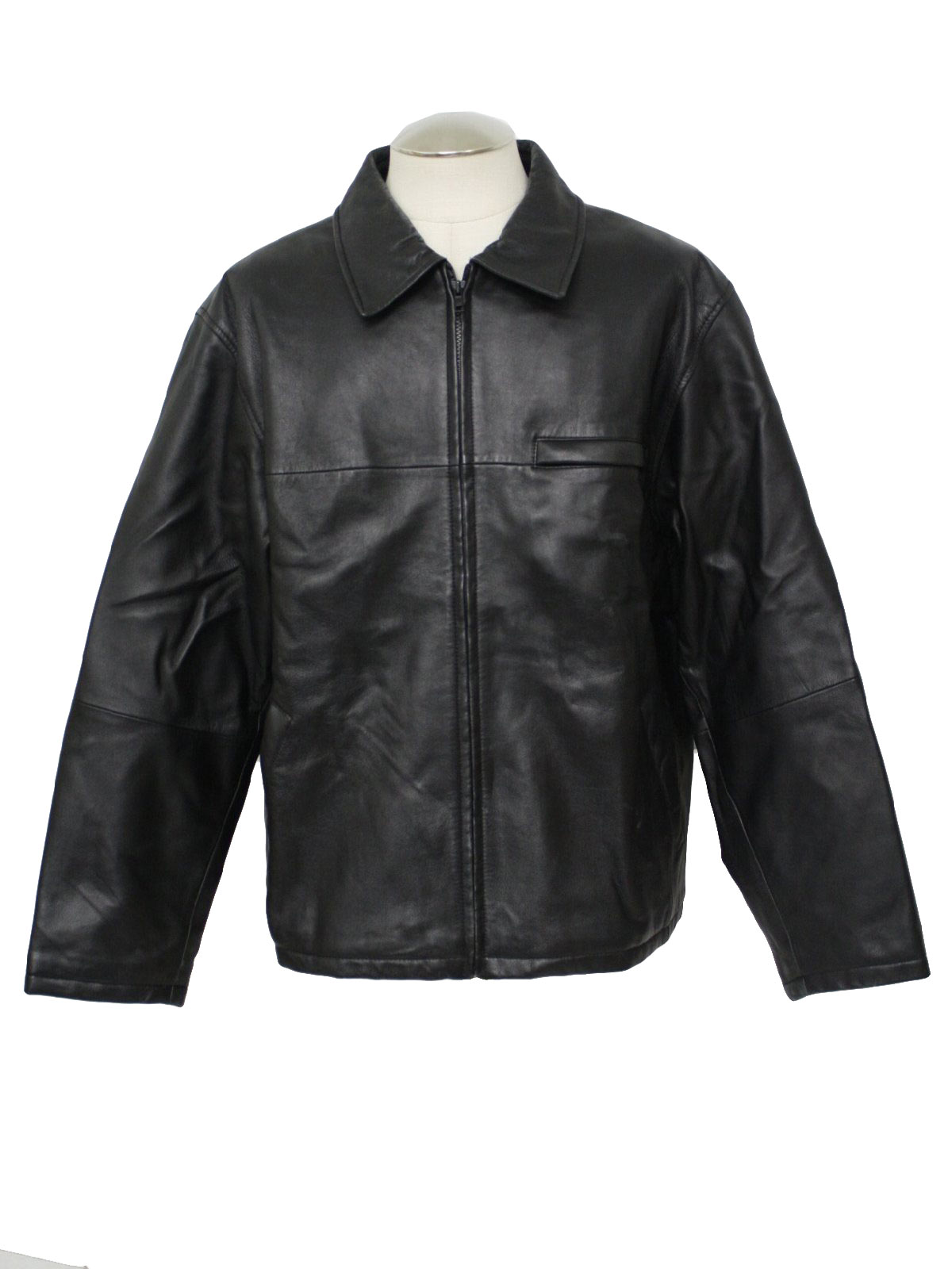 90's Vintage Leather Jacket: 90s -William Barry- Mens black soft smooth ...