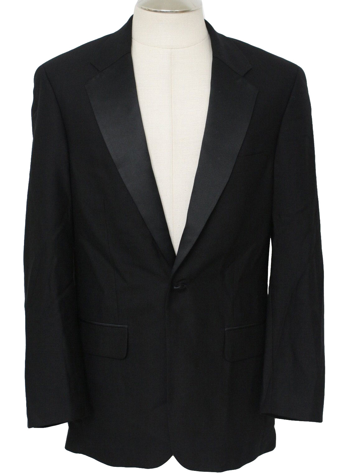 Retro 1980's Jacket (Versini) : 80s -Versini- Mens black wool crepe ...