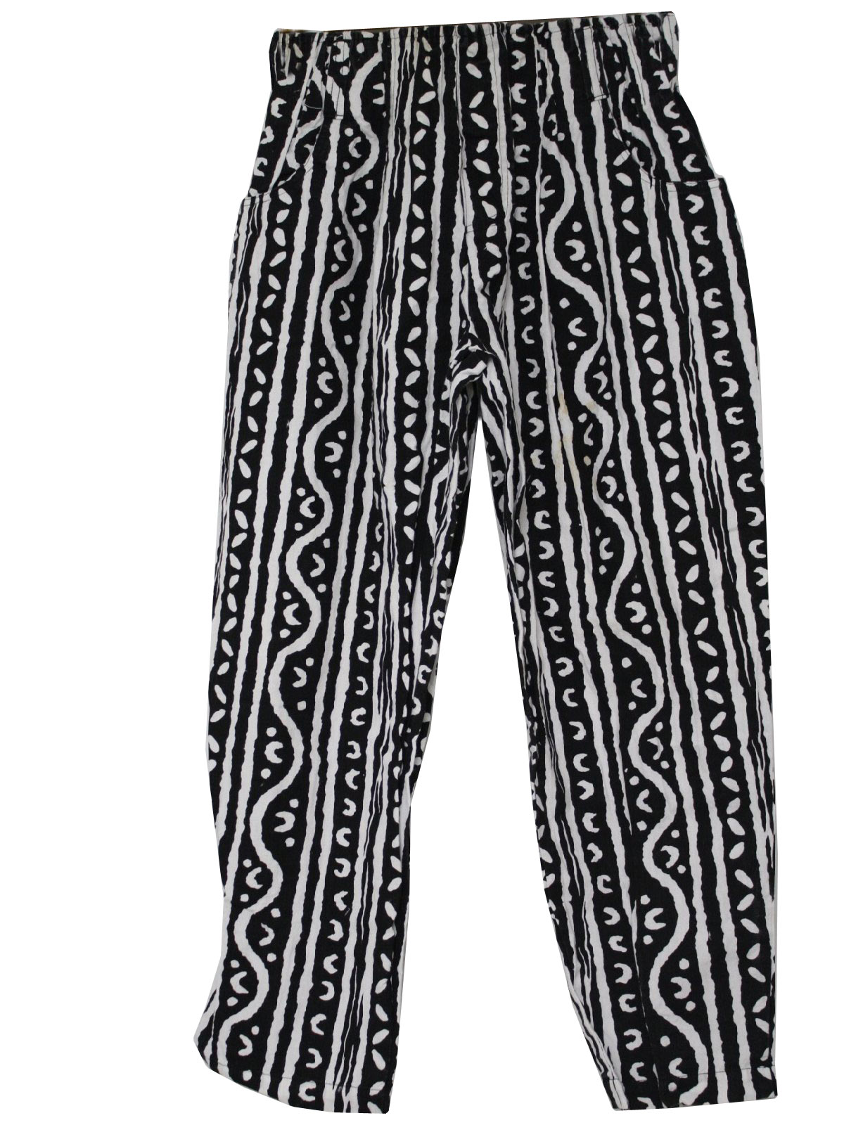 Vintage Wear in LA 80's Pants: 80s -Wear in LA- Mens black and white ...