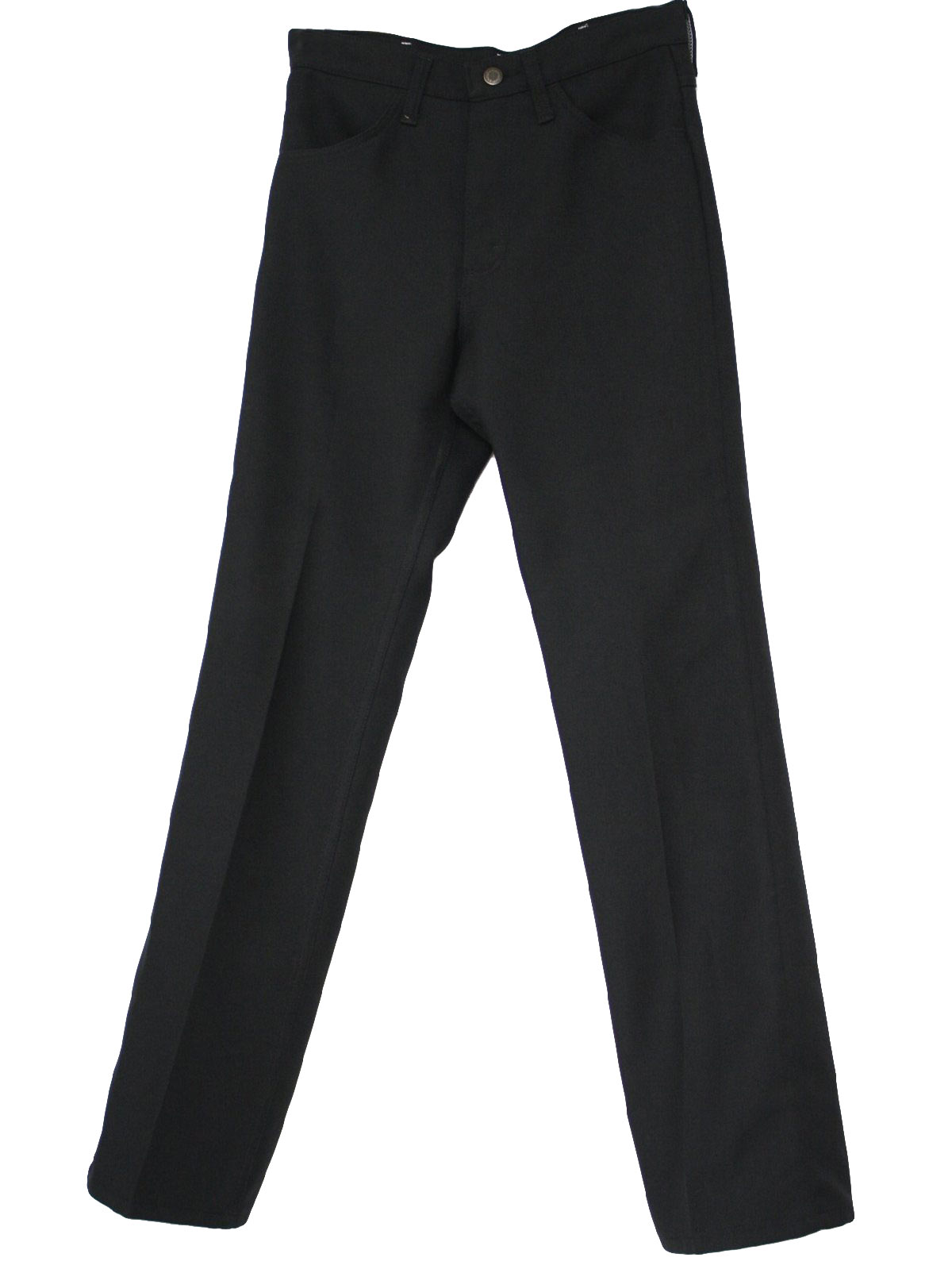 70s Vintage Wrangler Pants: 70s -Wrangler- Mens black polyester twill ...