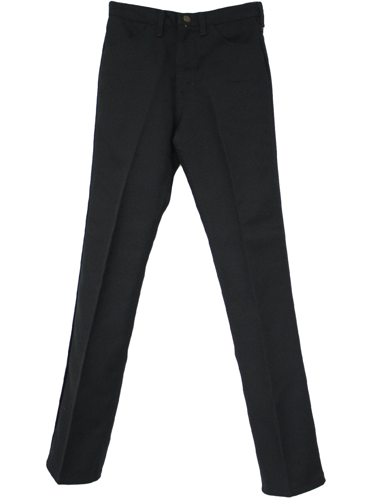 Wrangler 1970s Vintage Pants: 70s -Wrangler- Mens black polyester twill ...