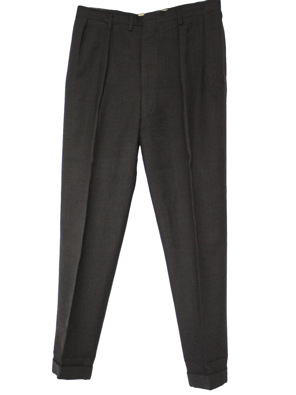 Retro 50s Pants: 50s -No Label- Mens charcoal, rust striped wool ...