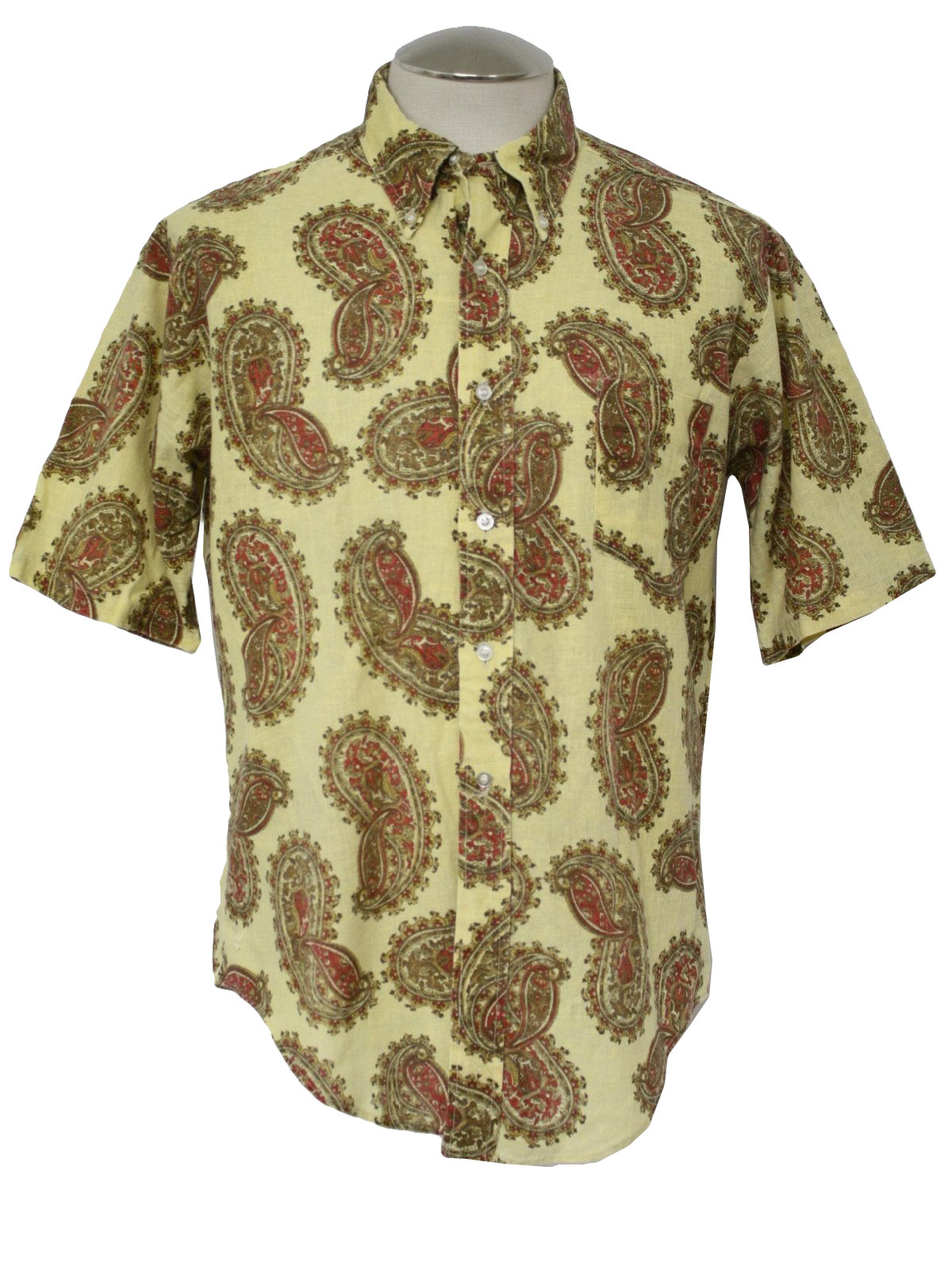 1970's Retro Shirt: 70s -Country Cloth- Mens yellow, red, browns and ...
