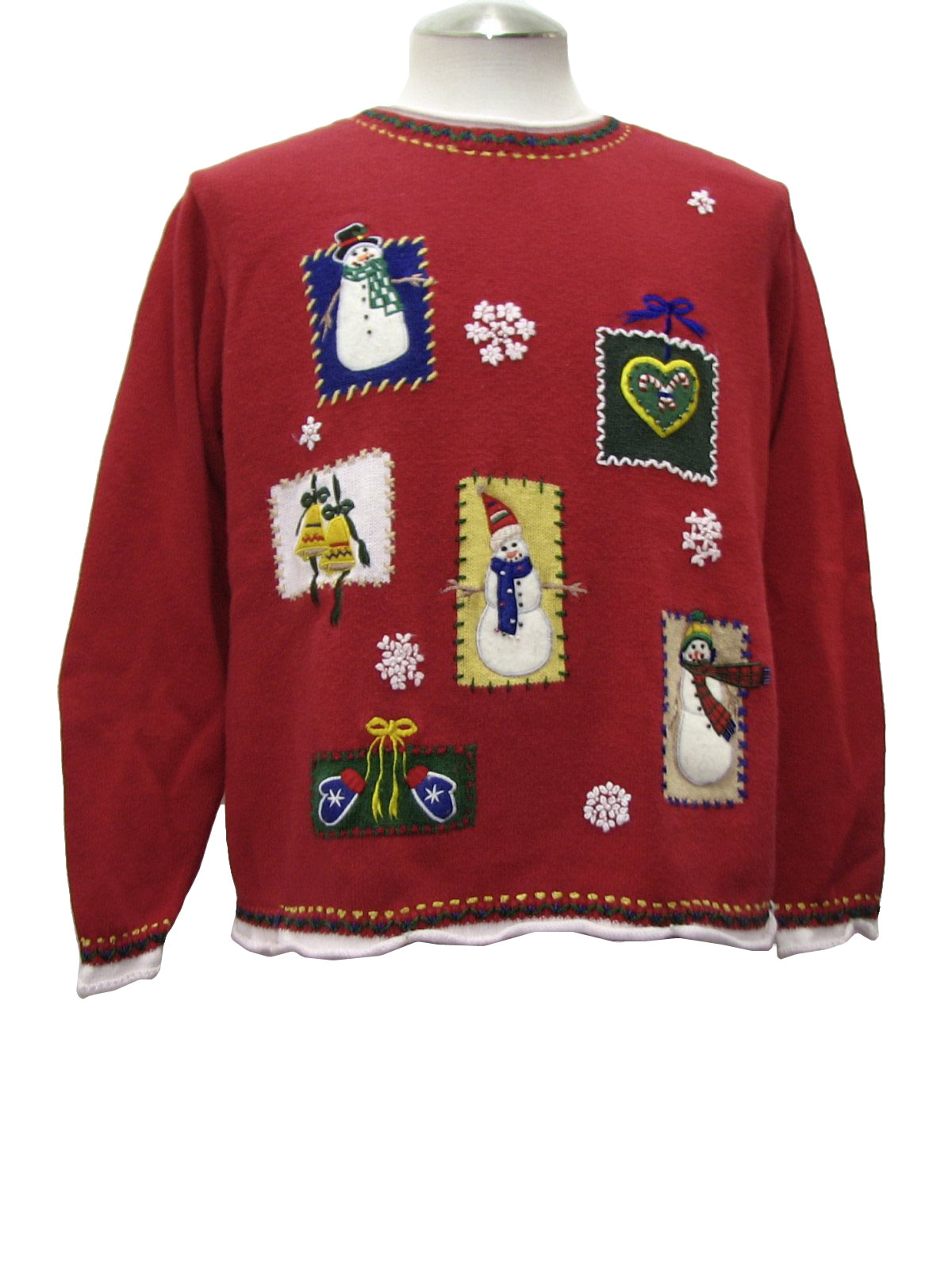 Ugly Christmas Sweater: -Arriviste- Unisex red background ramie cotton ...