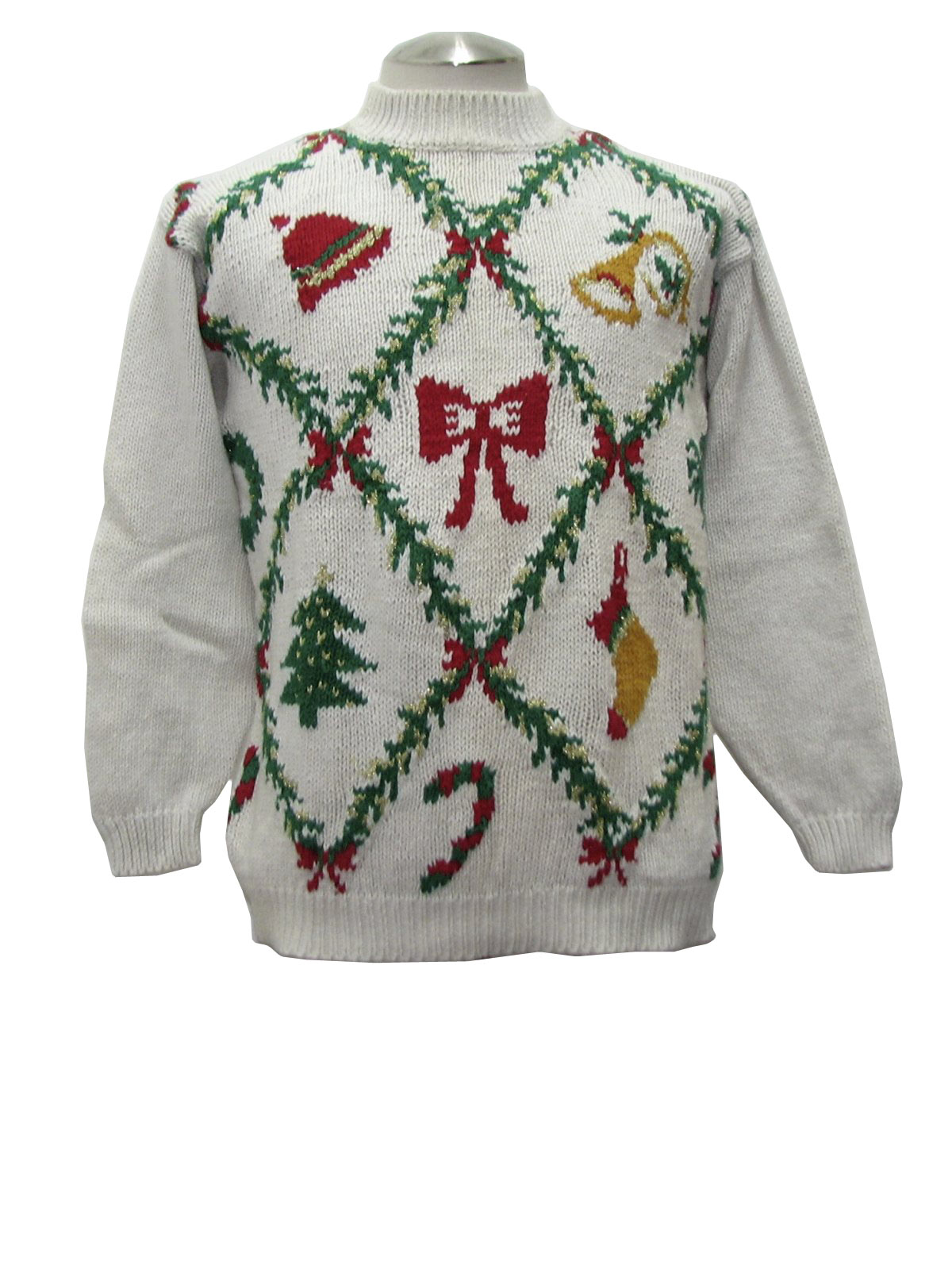 Womens Ugly Christmas Sweater: -Tidewater Traders- Womens white ...