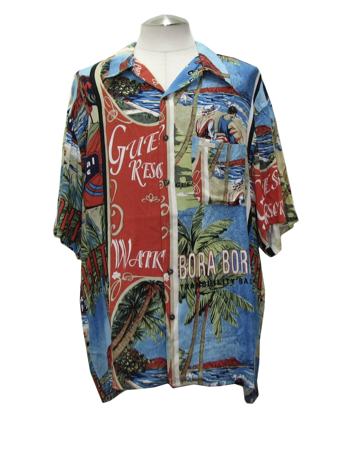 1990's Guess Jeans USA Mens Hawaiian Shirt