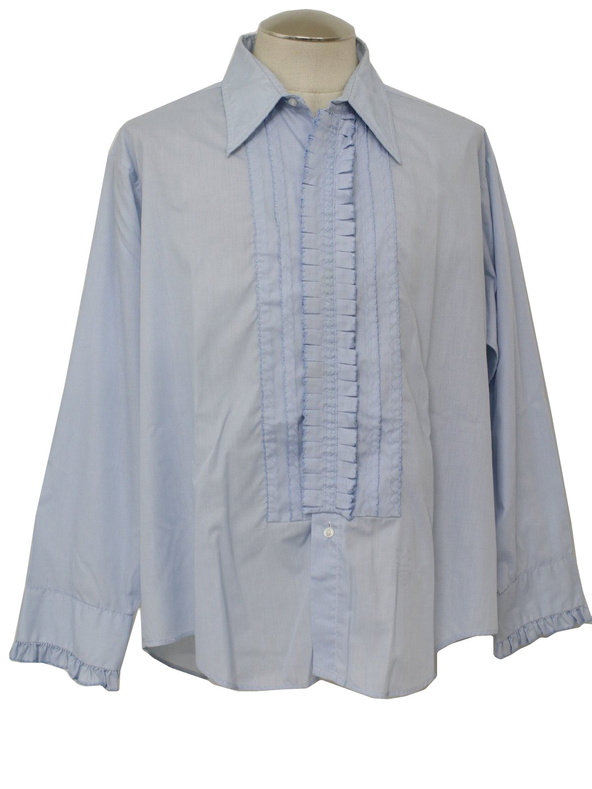 1970's Retro Shirt: 70s -Palm Beach Formal Fashions- Mens light blue ...
