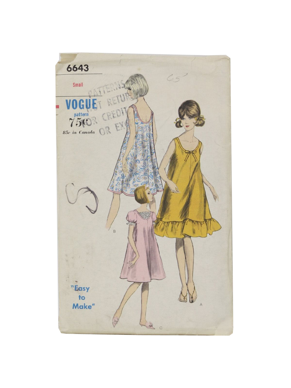 Vogue 7740 Very Easy Dress Pattern Uncut SZ 12