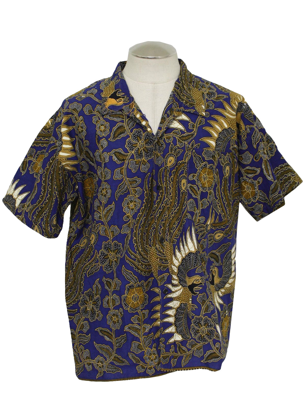 Retro Eighties Hippie Shirt: 80s -Made In Indonesia- Mens blue, white ...