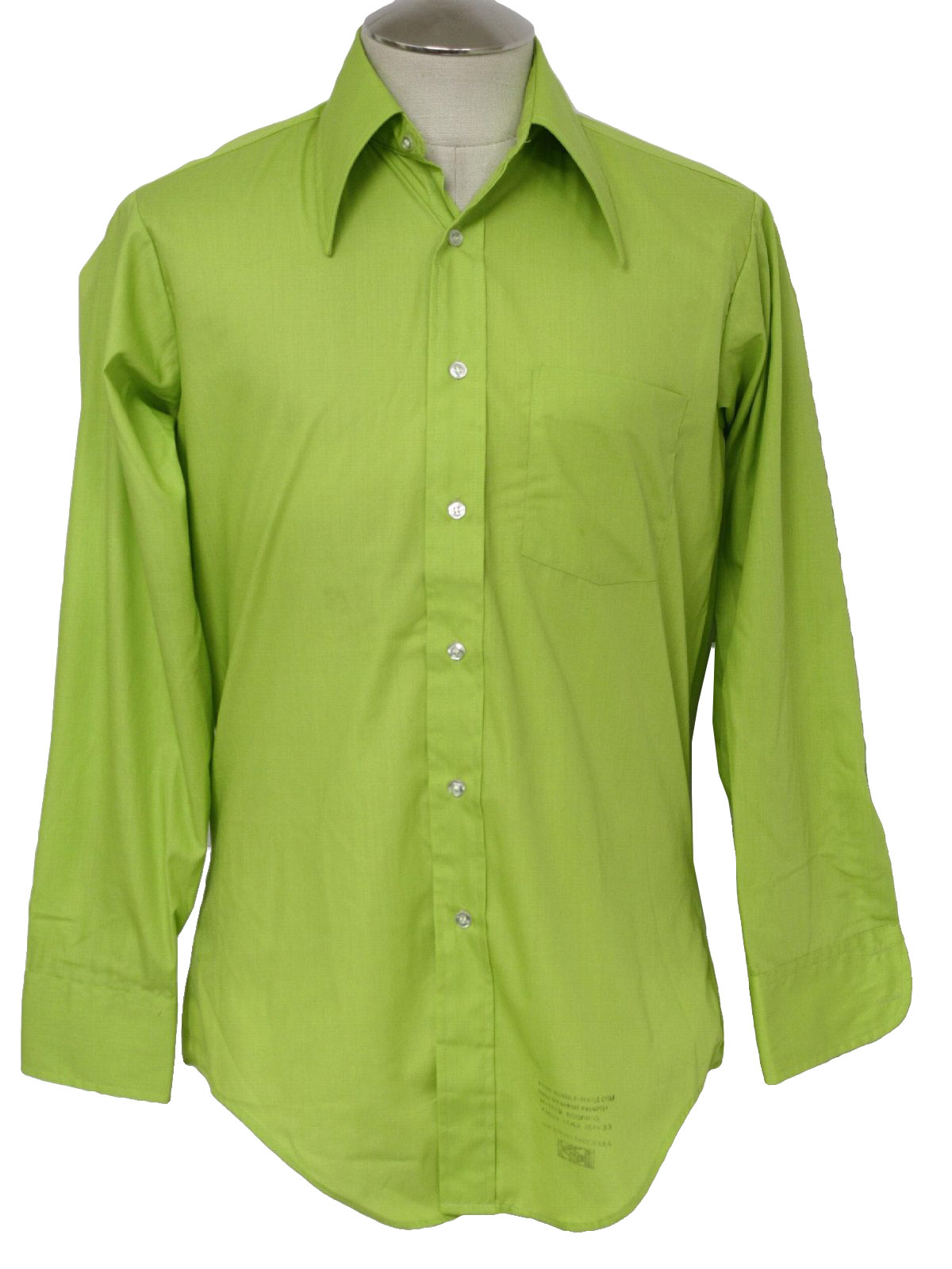 Retro 70s Shirt (Arrow) : 70s -Arrow- Mens lime green cotton