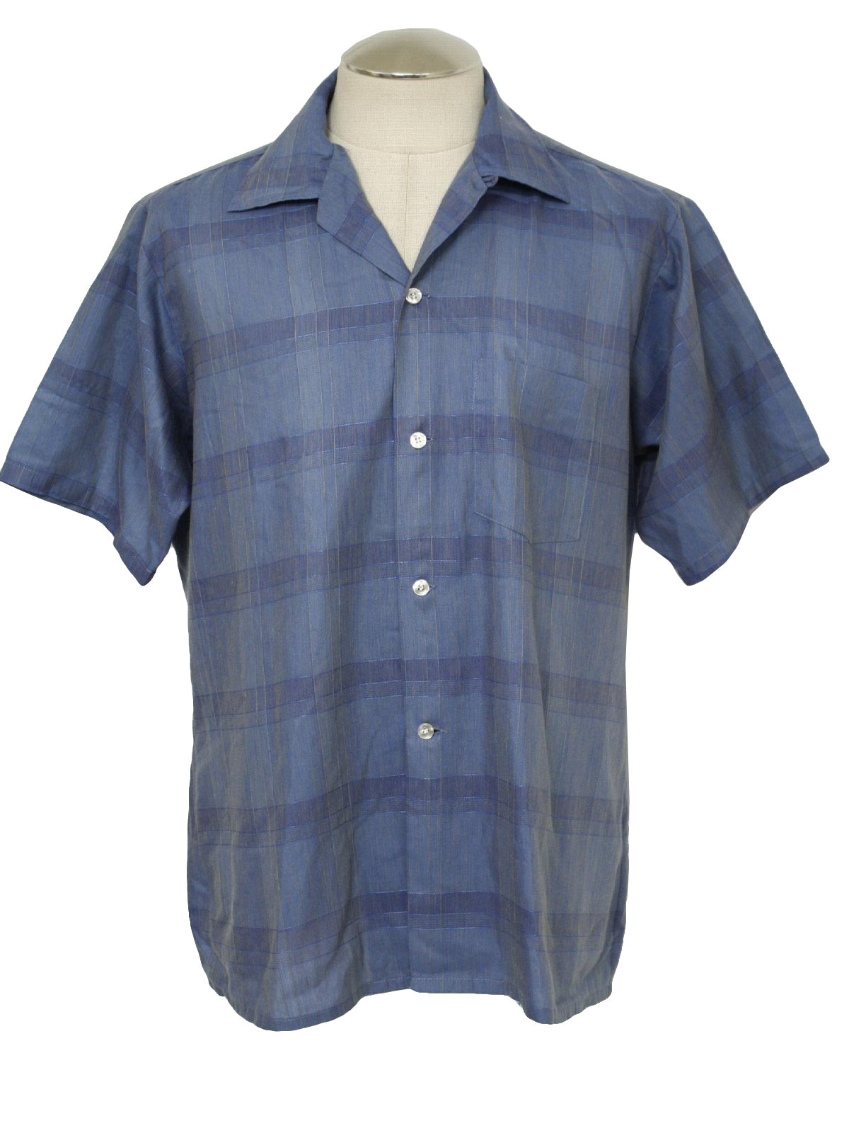 Retro 60s Shirt (Towncraft) : 60s -Towncraft- Mens blues, grey and gold ...
