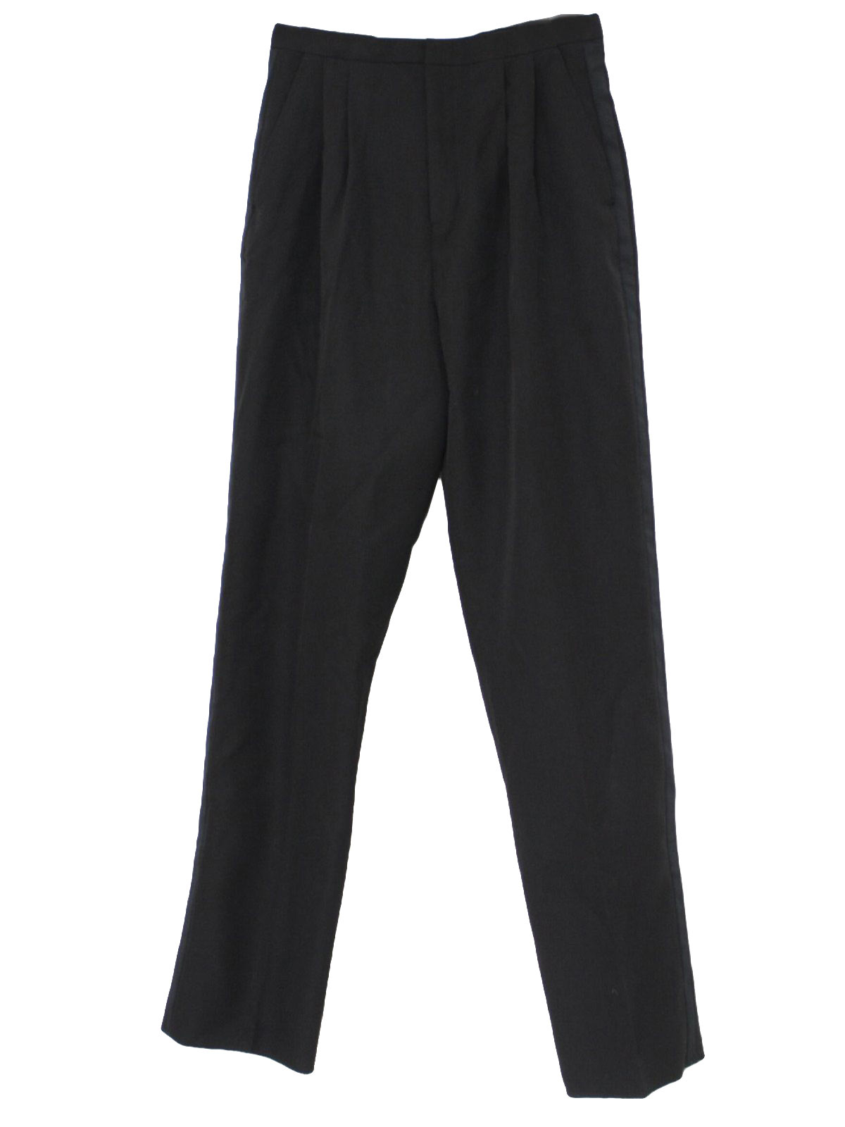 Retro 1980's Pants (Mina) : 80s -Mina- Womens black polyester tuxedo ...