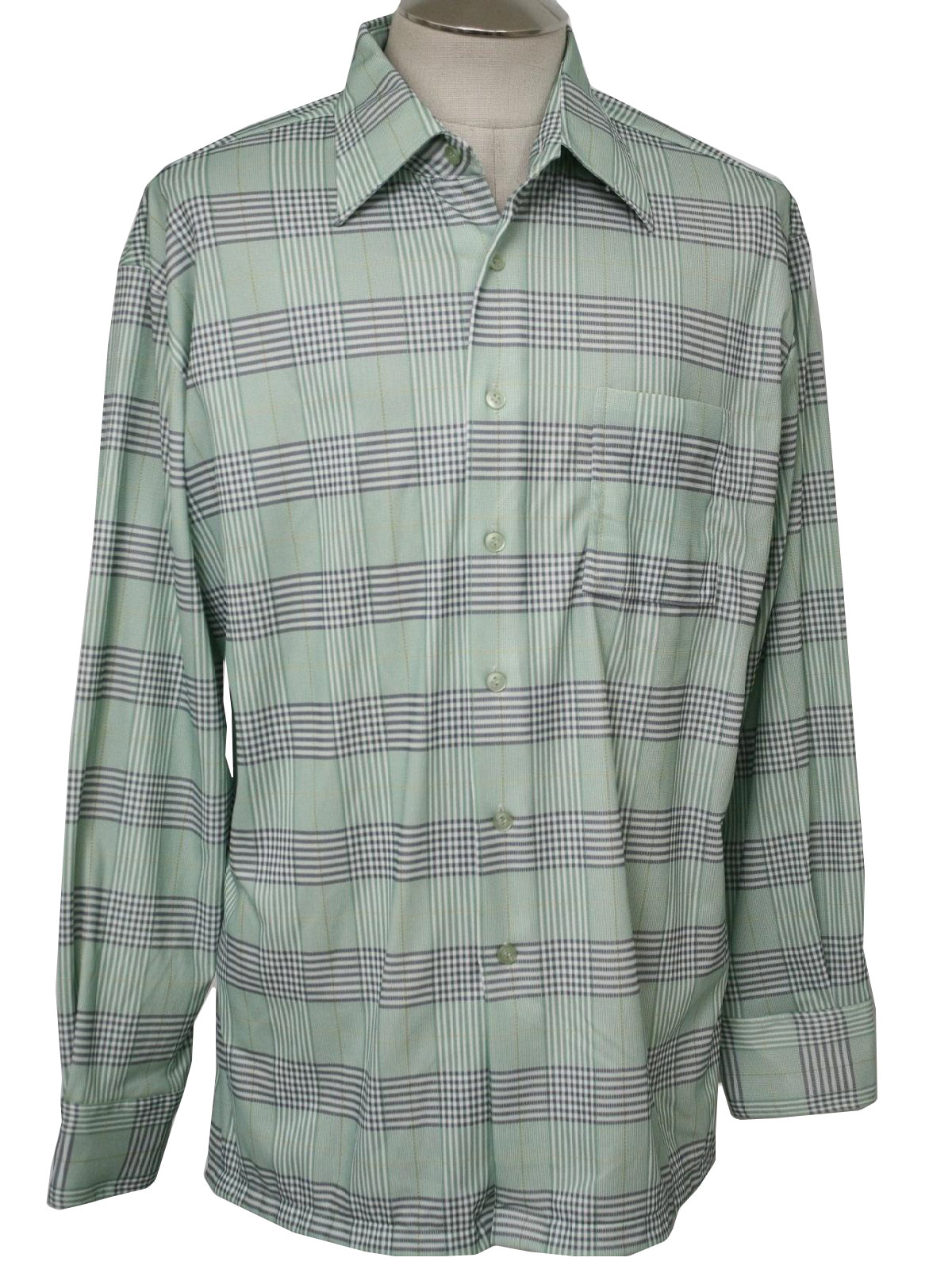 1970's Vintage JC Penney Shirt: 70s -JC Penney- Mens greens, greys ...