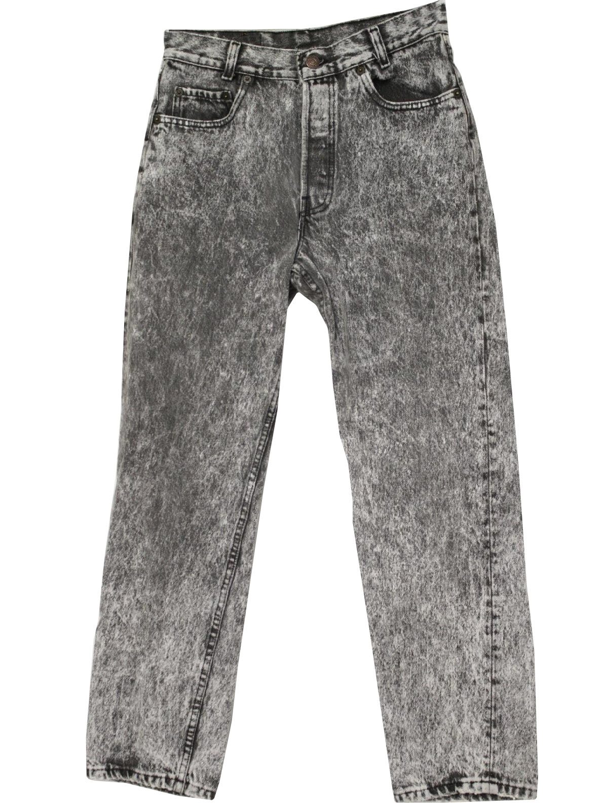 80s Pants (Levis): 80s -Levis- Mens grey with black topstitching cotton ...