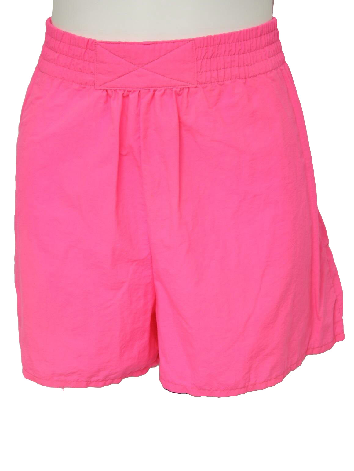 Eighties Vintage Shorts: 80s -Hana- Unisex neon hot pink crinkle nylon ...