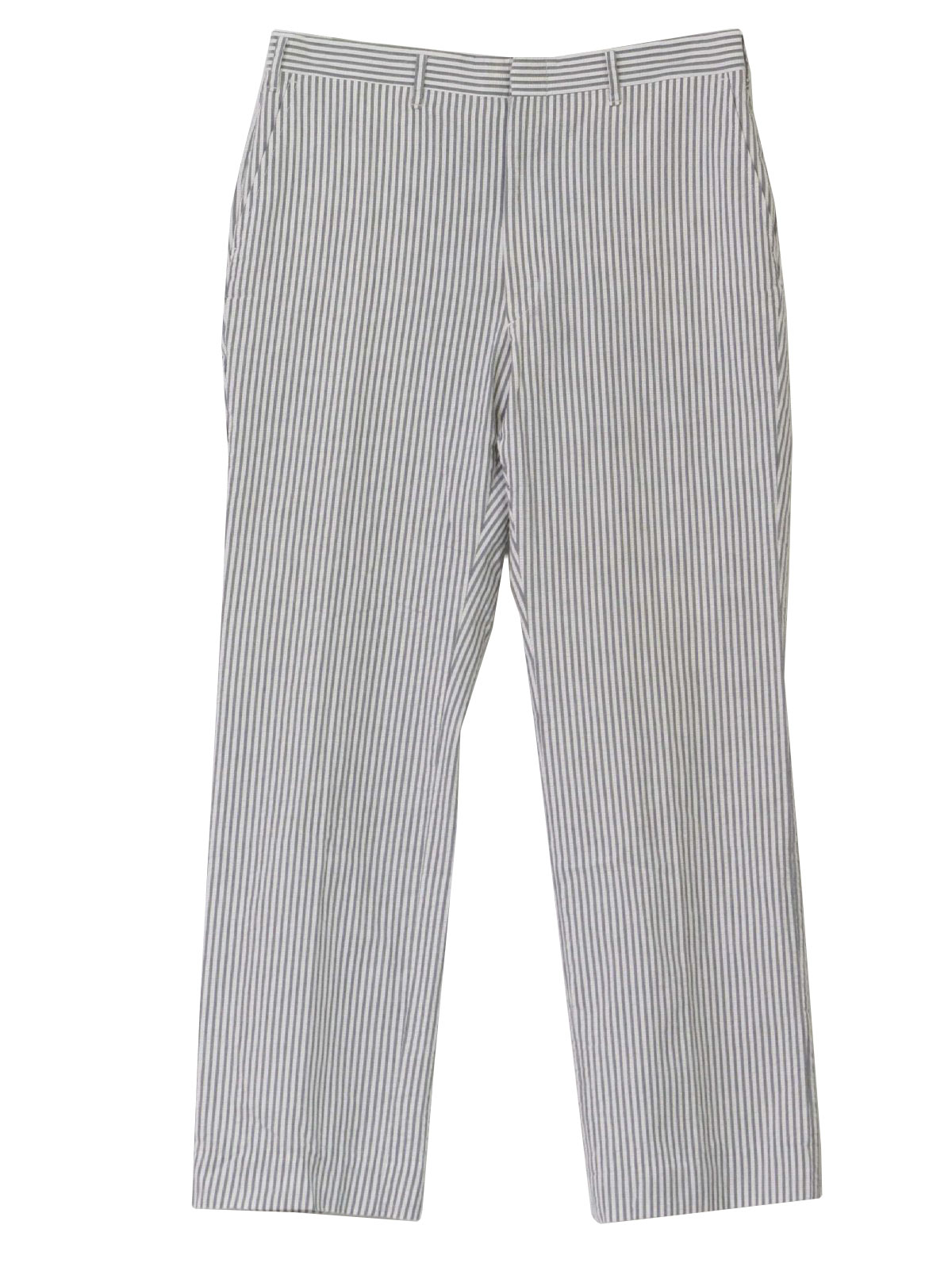 Retro 1980's Pants: 80s -No Label- Mens white, heather gray striped ...
