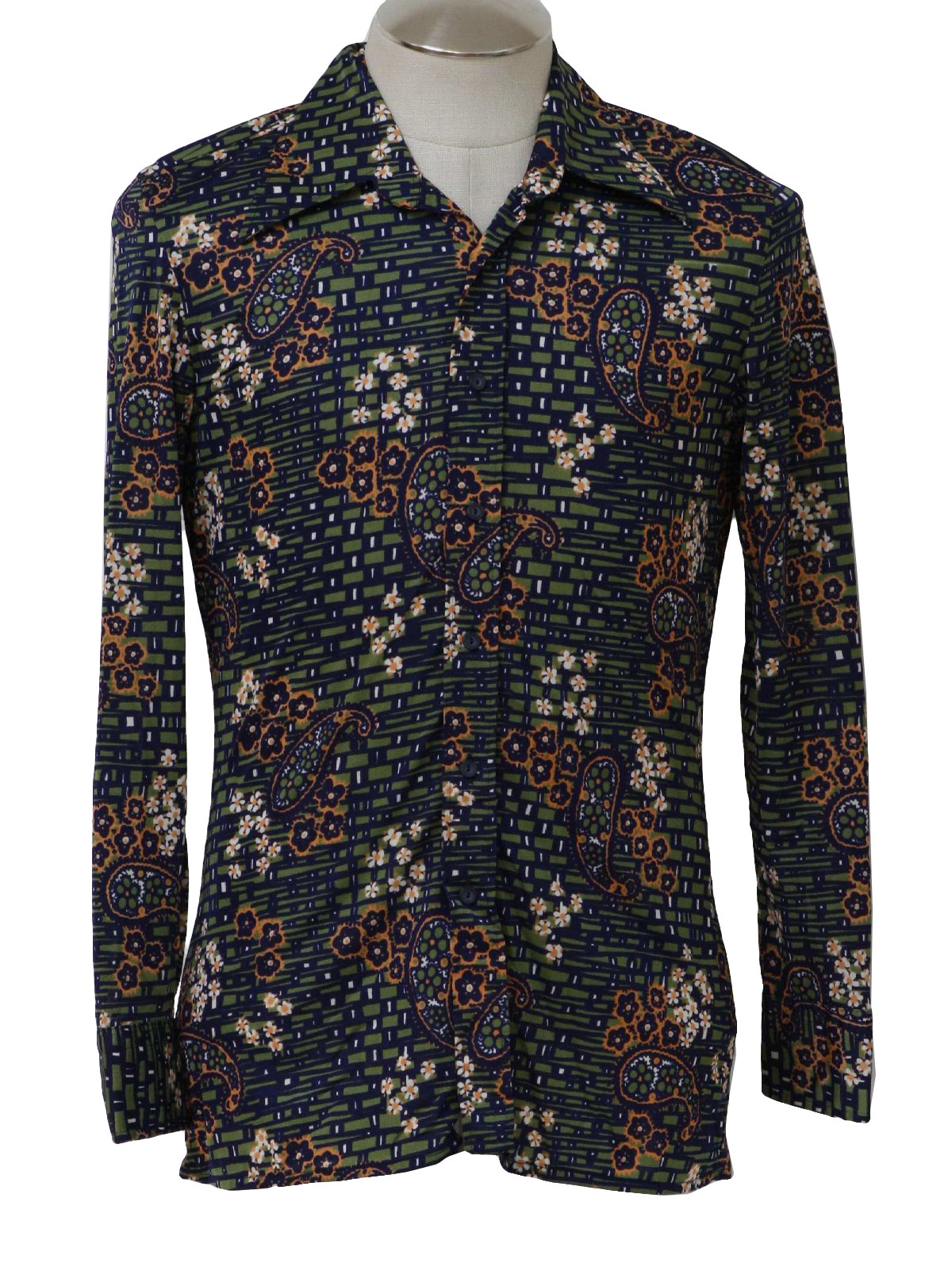 Seventies Print Disco Shirt: 70s -Made in Italy for The Emporium- Mens ...