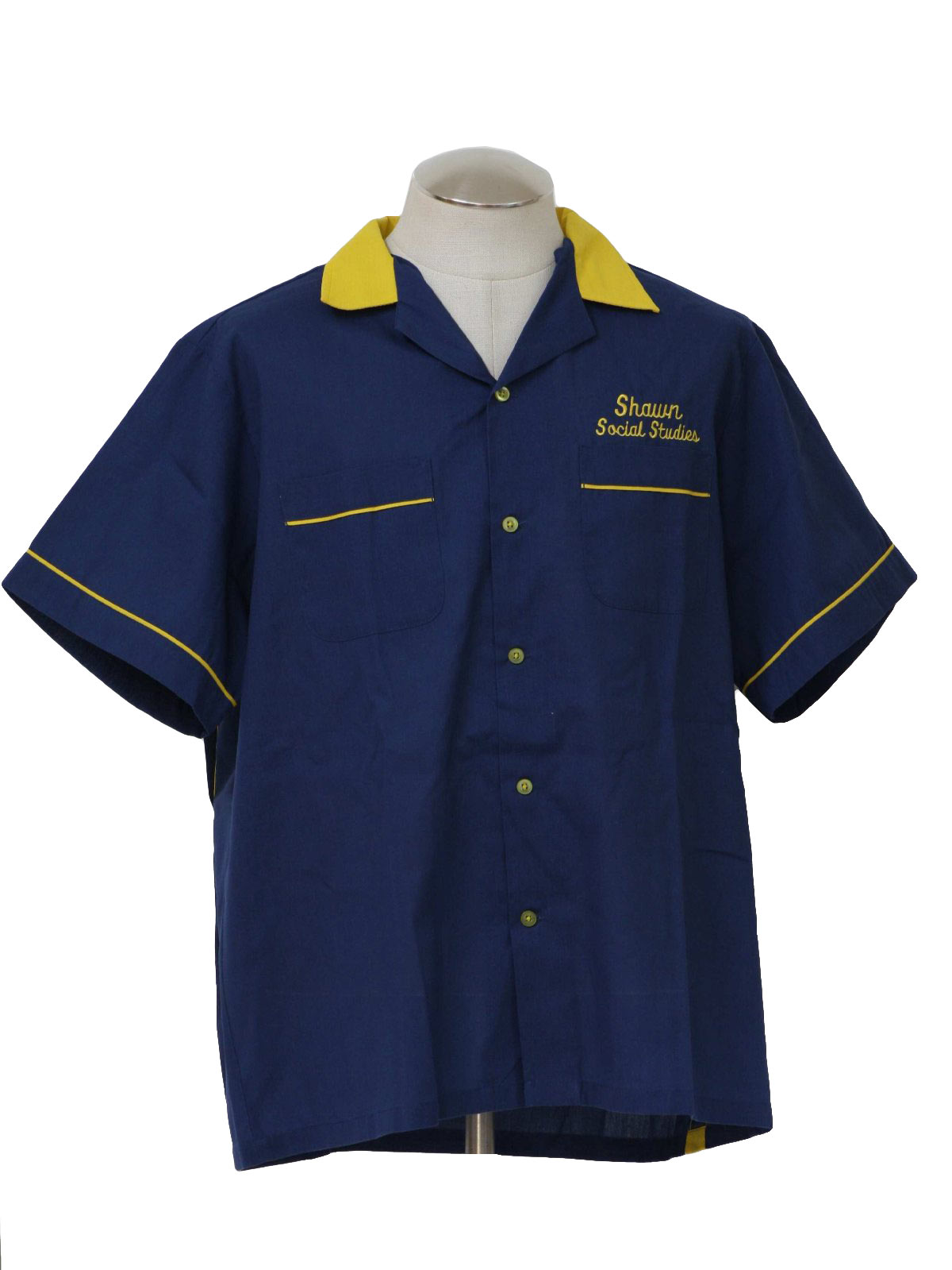 90's Vintage Bowling Shirt: 90s -Hilton Bowling Retro- Mens navy blue ...