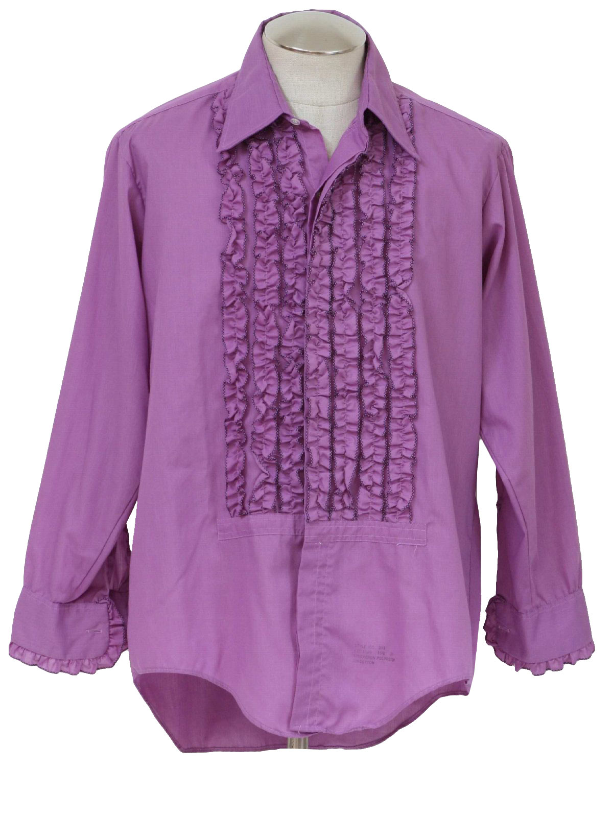 Delton 1970s Vintage Shirt: 70s -Delton- Mens violet polyester cotton ...