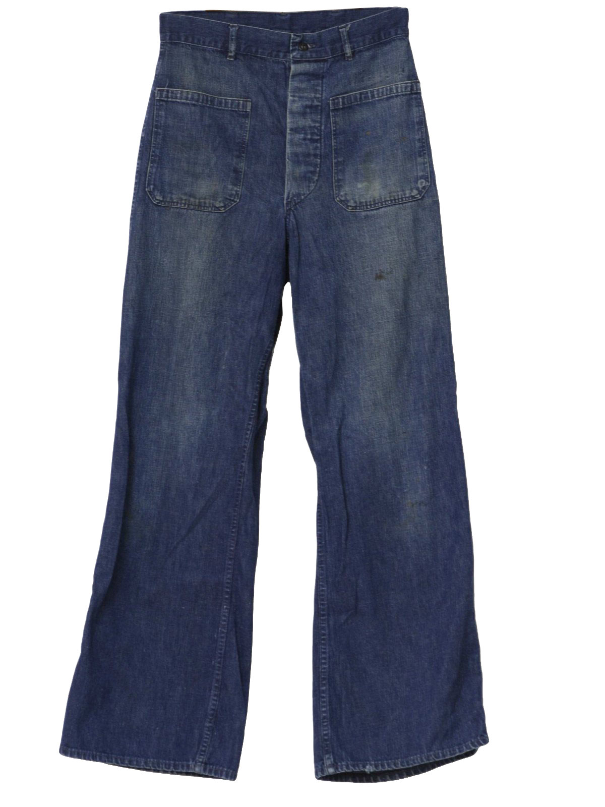 Retro 70s Bellbottom Pants: 70s -No Label- Mens blue cotton polyester ...