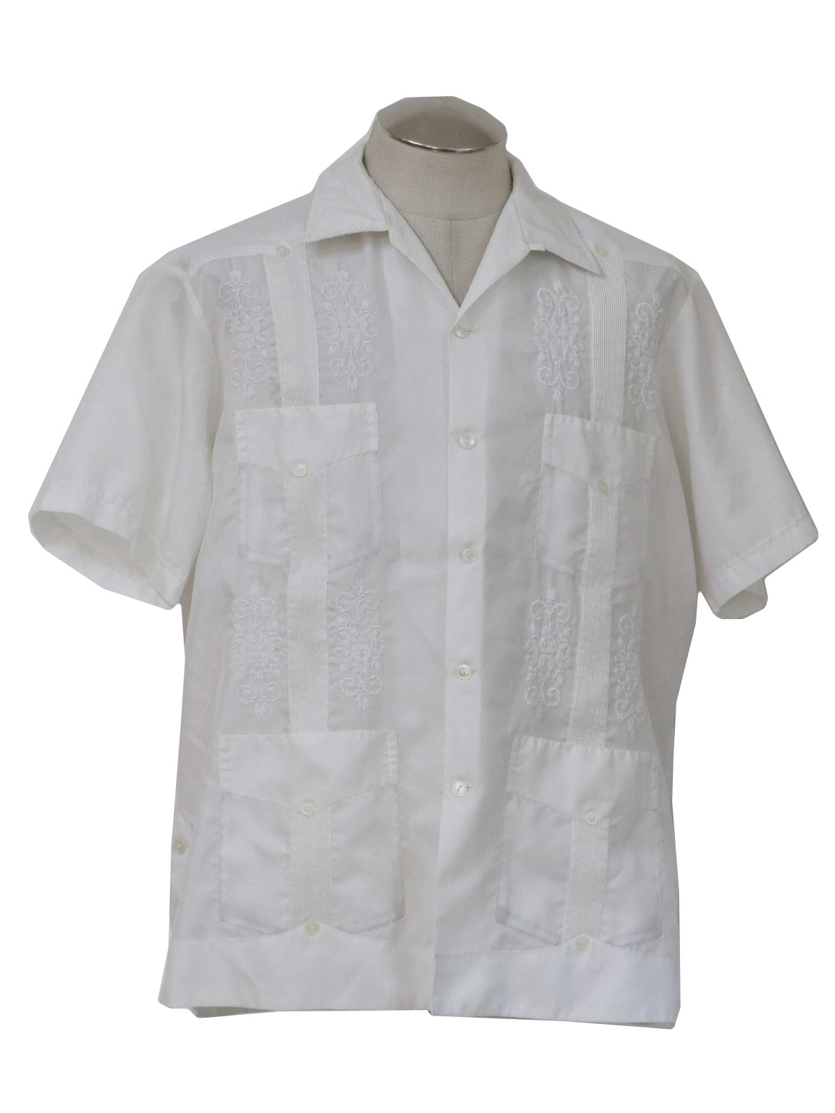 Yuca Chen 1980s Vintage Guayabera Shirt: 80s -Yuca Chen- Mens white ...