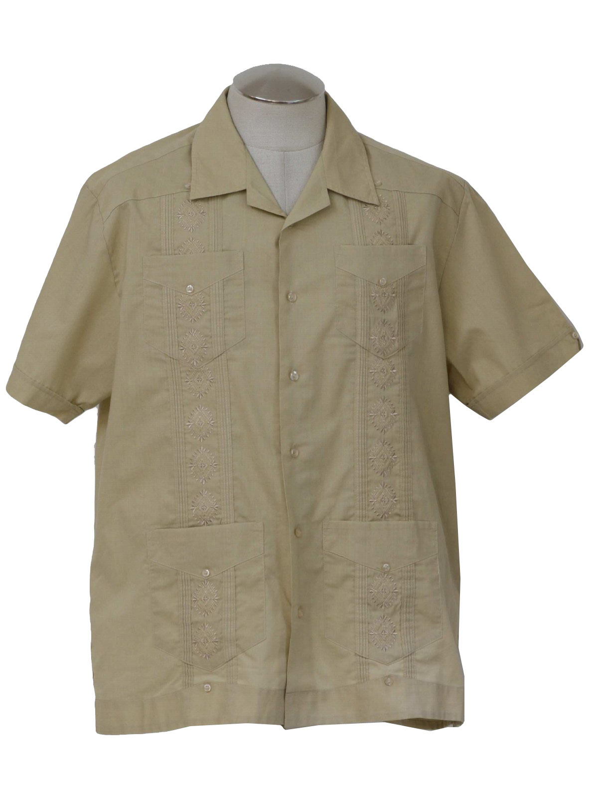 80's Vintage Guayabera Shirt: 80s -The Havanera Co- Mens light tan ...
