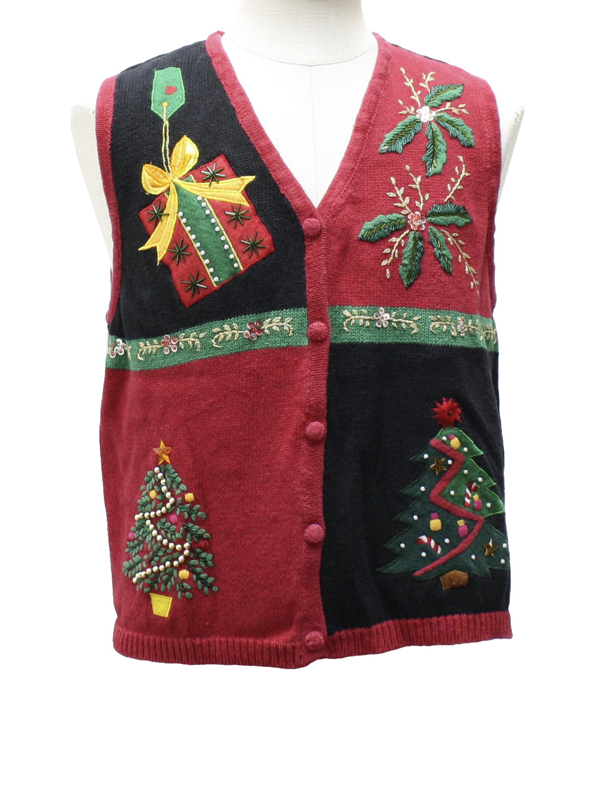 1980's Womens Ugly Christmas Sweater Vest: 80s -Kathie Lee- Womens ...