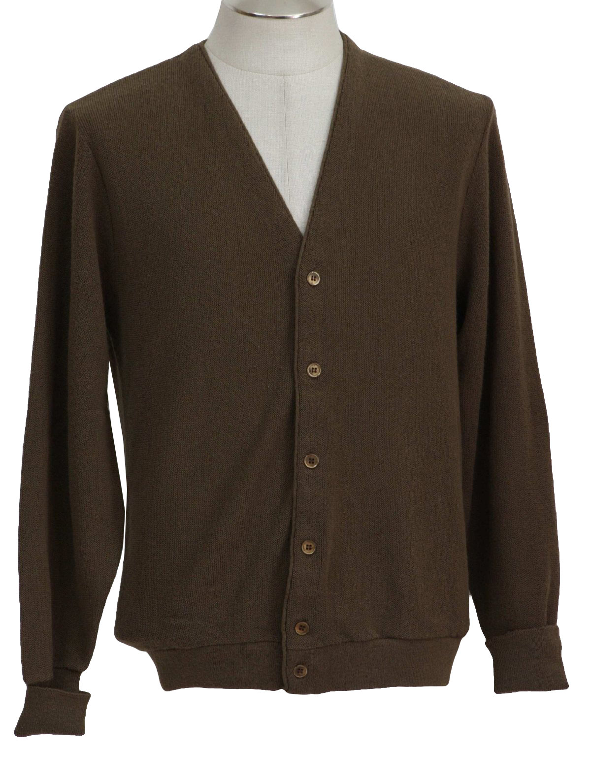Jantzen Eighties Vintage Caridgan Sweater: 80s -Jantzen- Mens olive ...