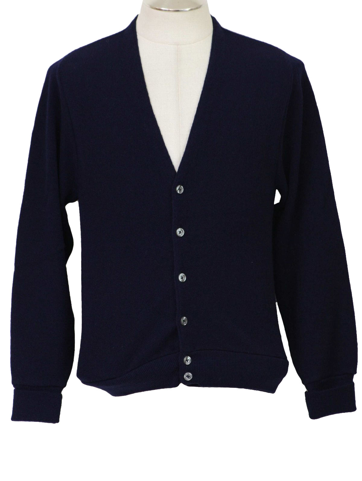 Retro Eighties Caridgan Sweater: 80s -Cypress Links- Mens navy blue ...