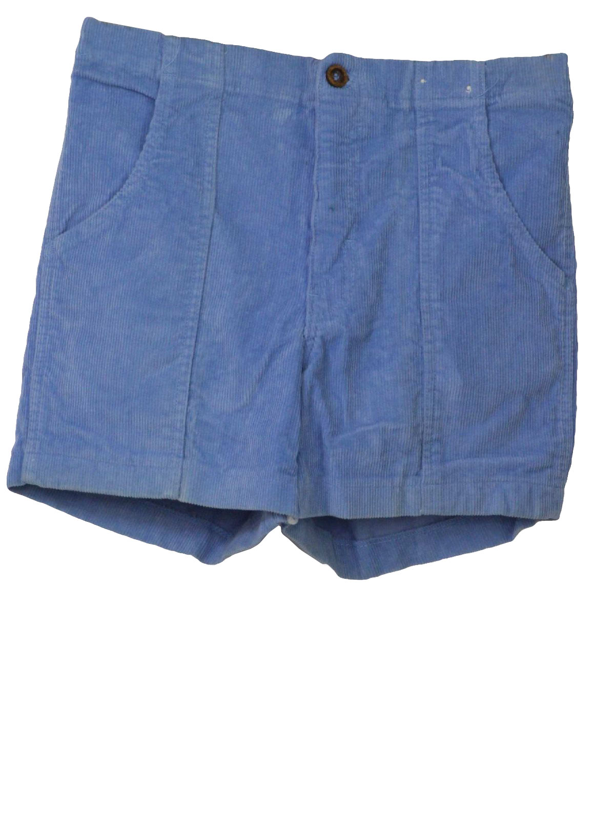 1980s Vintage Shorts 80s Weeds Mens OP style Ocean Pacific light blue cotton corduroy high waist shorts with button zip front closure and three patch pockets. Original tag is in left pocket
