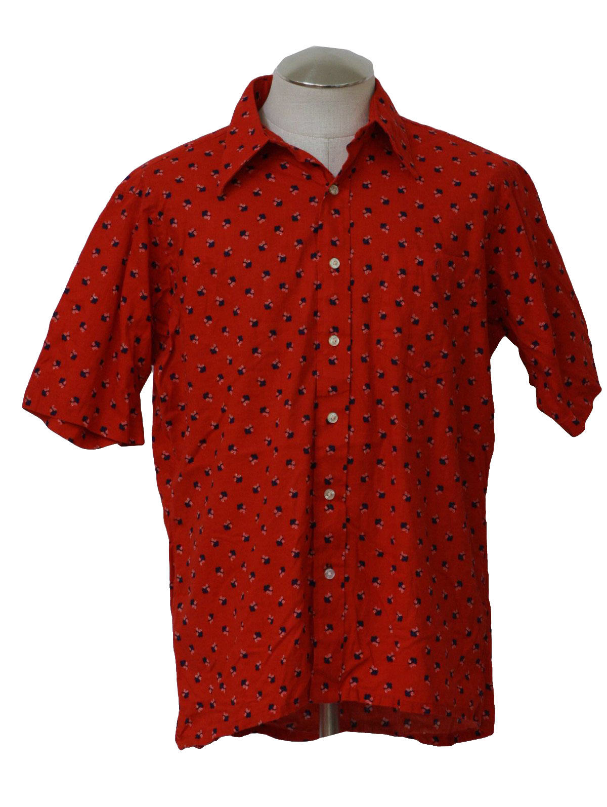 60's Vintage Shirt: 60s -Reyns by Hathaway- Mens red, white and blue ...