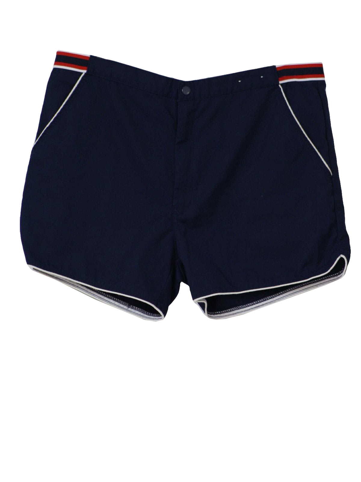 Eighties Travis Cup Shorts: 80s -Travis Cup- Mens navy blue polyester ...