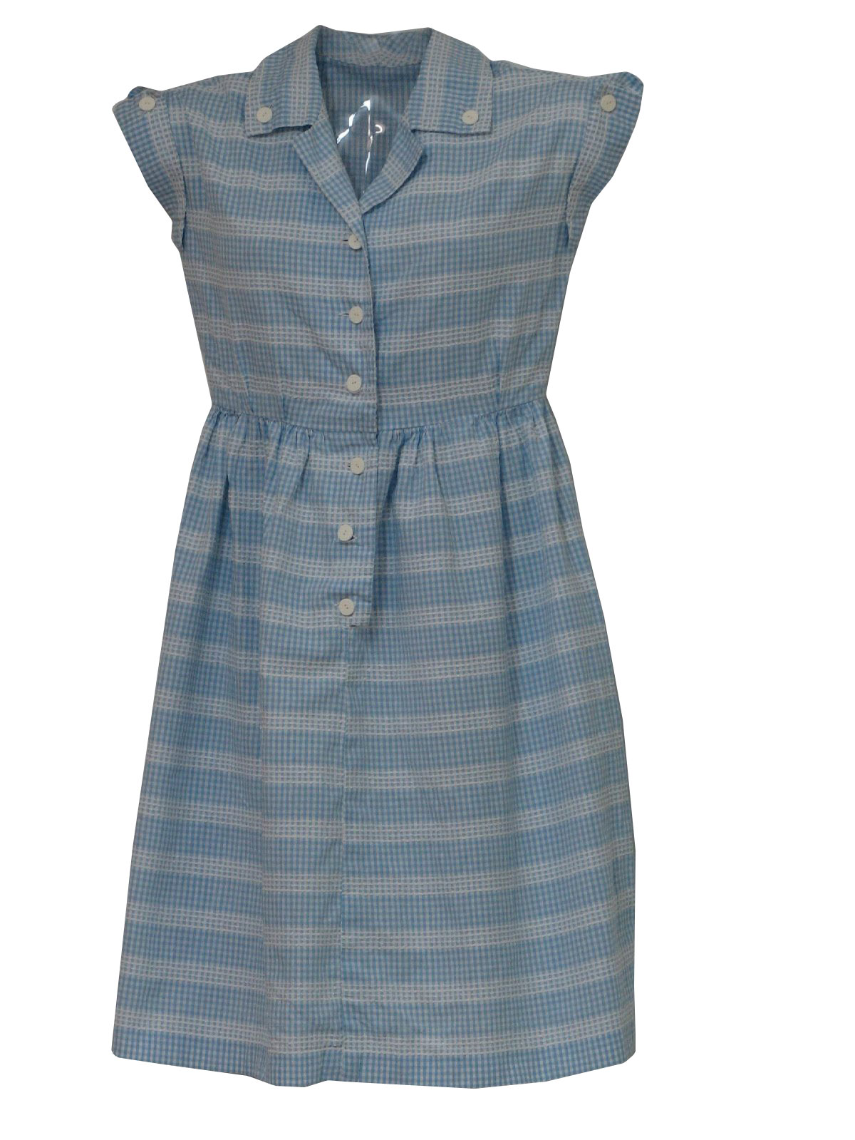 50s Vintage Missing Label Dress: 50s -Missing Label- Womens blue and ...