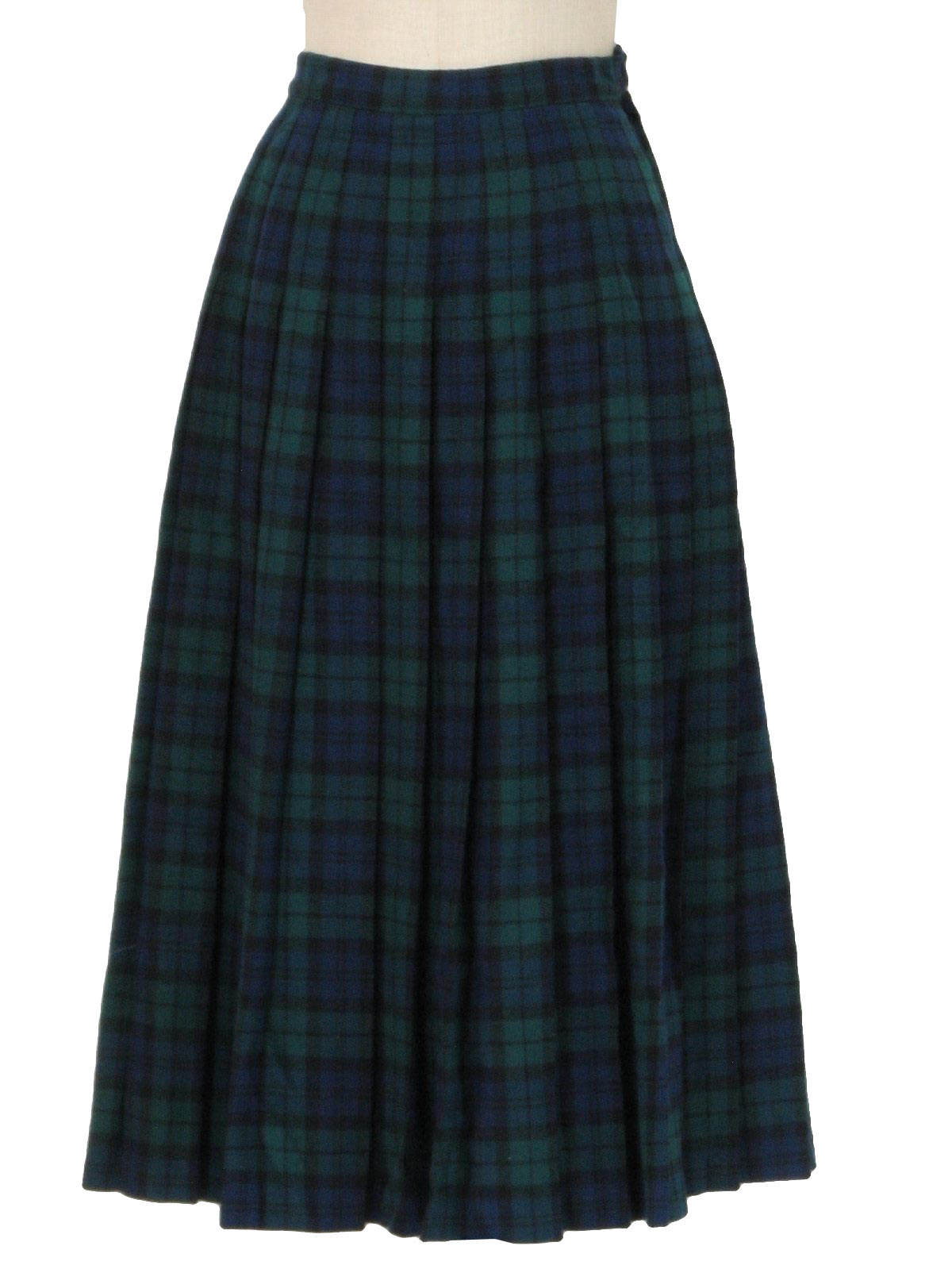 Seventies Pendleton Wool Skirt: 70s -Pendleton- Womens blue green and ...