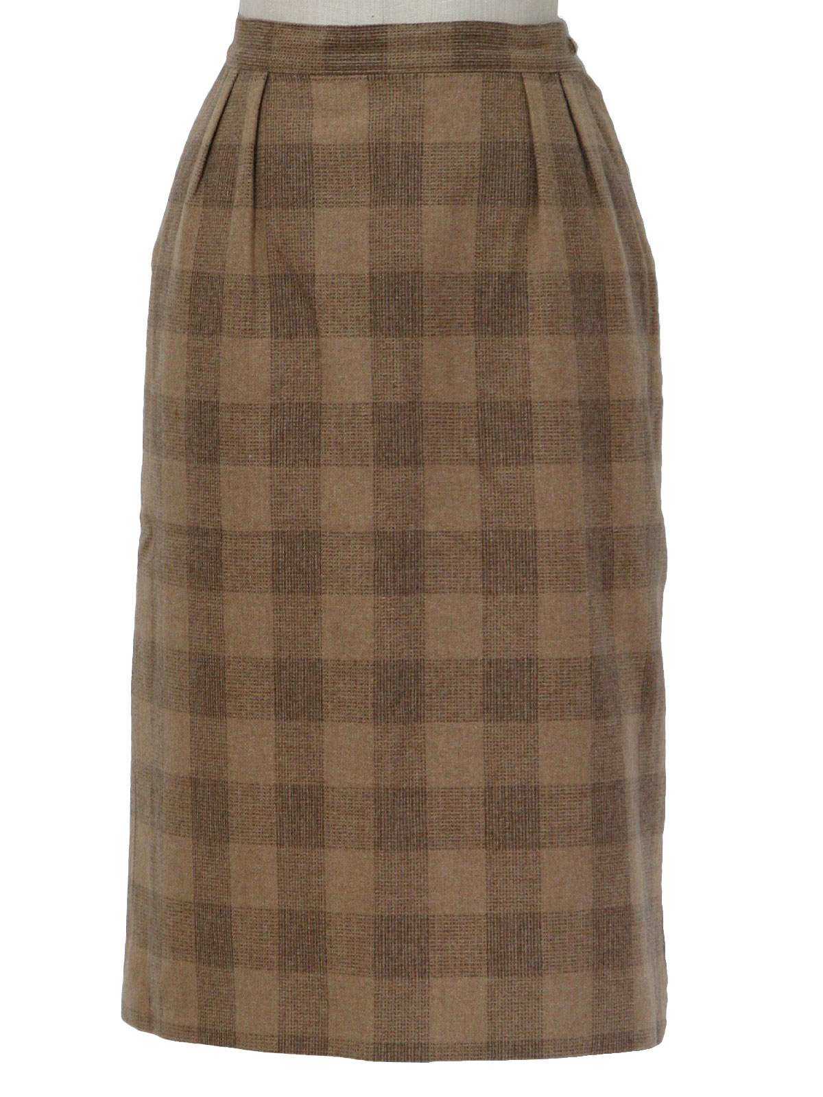 Made in USA Pure Wool Orange Brown Plaid Vintage 1970s Pendleton Wool Pleated Skirt Size Small 27 Waist 70s Wool Skirt