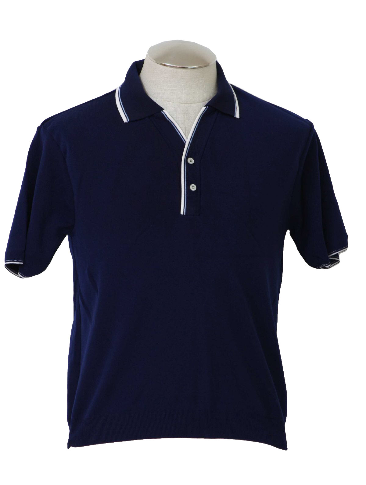 Vintage Fairmont Seventies Knit Shirt: 70s -Fairmont- Mens navy blue ...
