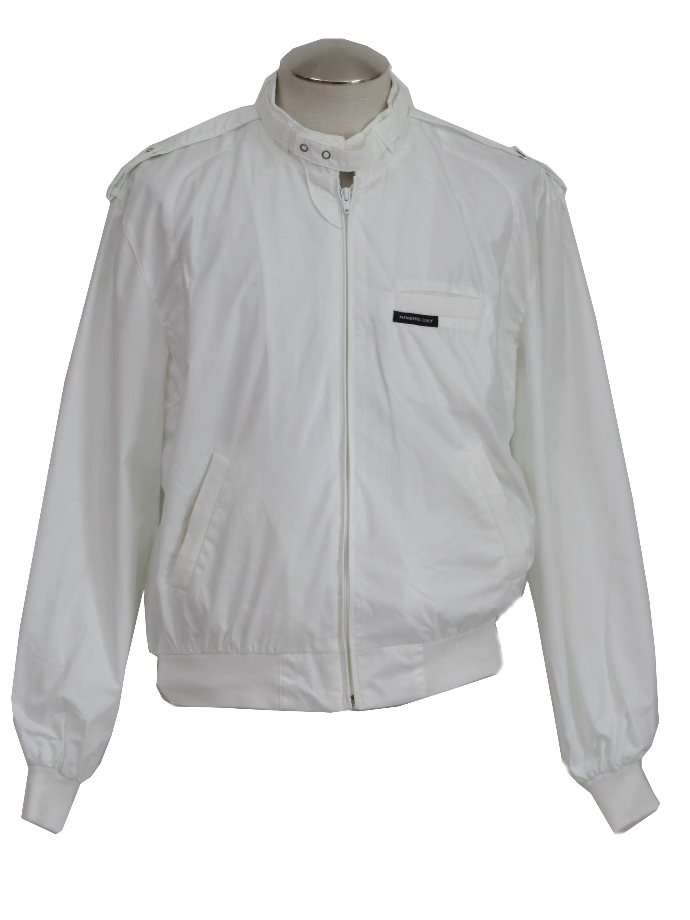 80's Vintage Jacket: 80s -Members Only- Mens white cotton polyester ...