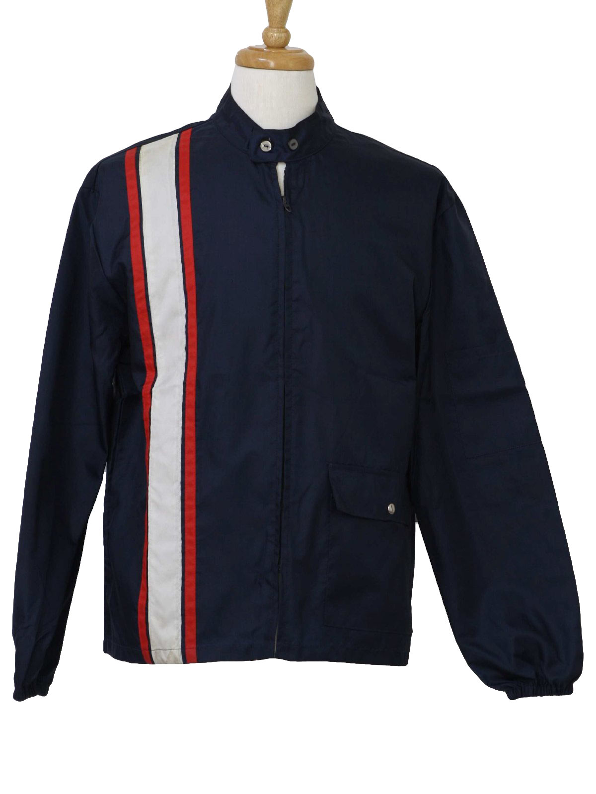 1970's Retro Jacket: 70s -Gibraltar- Mens midnight blue, red and white ...